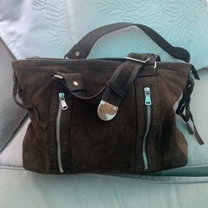 YSL brown suede Shoulder bag -Small tote-